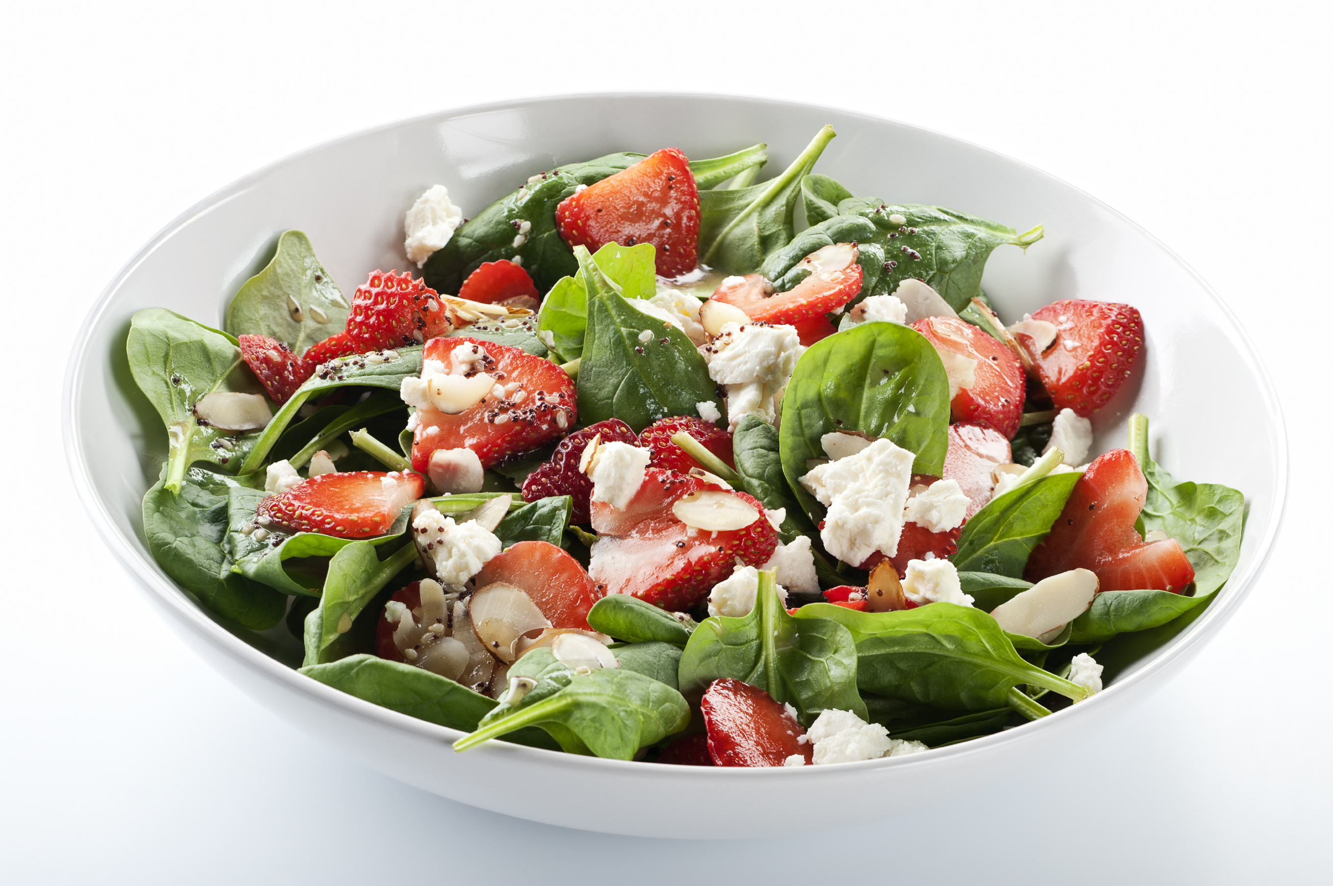 Spinach Strawberry Salad with Goat Cheese